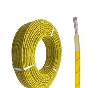 GO BEYOND YOURSEIF Fil De Terre Tressé En Fibre De Verre De Silicone Haute Température 0.75/1.5/2.5 Mm2 Jaune-vert,(-60 °C À 200 °C) Câble En Silicone Flexible De 100 Pieds(100FT,14AWG(2.5MM2))