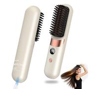 Go Brush Pro 2026 UK Brosse à lisser sans fil - Outil de coiffure portable rechargeable en céramique avec 4 températures réglables et arrêt automatique de 15 minutes pour femme, viral sur les réseaux