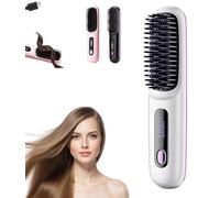 Go Brush Pro, Brosse À Cheveux Lisse Sans Fil, Brosse Électrique Portative, Affichage LED, Chauffage Rapide, Brosse À Lisser Rechargeable Pour Voyage & Quotidien(White)