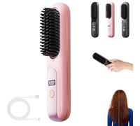 Go Brush Pro Brosse Lissante Portable Sans Fil,avec Affichage LCD,2026 Nouveau Brosse Chauffante Cheveux Court,Réglage de la température en 3 étapes,Chauffage Rapide 20s,Pour Coiffage Quotidien (C)