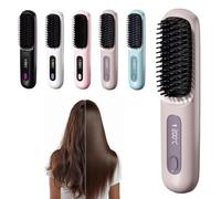 Go Brush Pro - Brosse Lissante Sans Fil Portative 2026 avec Affichage LCD, Chauffage Céramique Rapide et Batterie 2000mAh, pour un Lissage Léger au Quotidien et en Voyage (Violet)