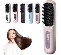 Go Brush Pro - Brosse Lisseuse Sans Fil 2025, Portable et Rechargeable, Design Durable et Respectueux des Cheveux, Idéale pour les Voyages et l'Utilisation Quotidienne (Violet)