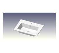 Go by Van Marcke lavabo pour meuble 60x46x1.4cm 1 vasque intégrée 1 trou de robinet marbre de synthèse blanc brillant M08125BBIA