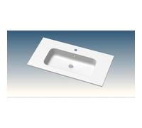 Go by Van Marcke Paco lavabo-plan de toilette 80x46x1.5cm 1 vasque intégrée 1 trou de robinet marbre de synthèse blanc mat M07245K500