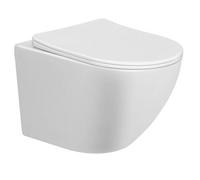 GO by Van Marcke Perl II - WC suspendu - PACK - 49.3x36cm - sans bride de rinçage - céramique - avec abattant fin softclose et take-off - blanc brillant 20059313