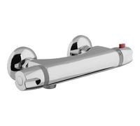 GO by Van Marcke Surf mitigeur de douche thermostatique blocage de sécurité entraxe 15 cm disques céramiques inclus rosaces et raccords chrome LH5529-1