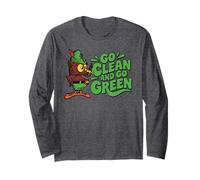 Go Clean And Go Green Retro Woodsy Owl Officially Licensed Manche Longue