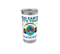Go Earth It's Your Earth Day Music Sing Dance Planet Party Gobelet isotherme en acier inoxydable double paroi
