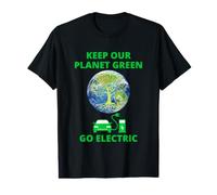Go Electric Car World Earth Day ECO planète et Arbre T-Shirt Graphique avec Valeur