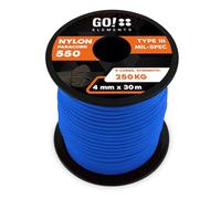 GO!elements Paracorde en Nylon 4mm - 550 Type III, Ligne Robuste adaptée comme Fil de pêche ou Filet Utilitaire | Charge Max. 250kg