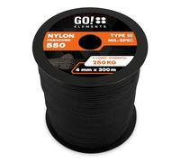 GO!elements Paracorde en Nylon 4mm - 550 Type III, Ligne Robuste adaptée comme Fil de pêche ou Filet Utilitaire | Charge Max. 250kg