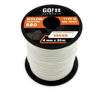 GO!elements Paracorde en Nylon 4mm - 550 Type III, Ligne Robuste adaptée comme Fil de pêche ou Filet Utilitaire | Charge Max. 250kg
