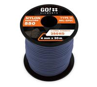 GO!elements Paracorde en Nylon 4mm - 550 Type III, Ligne Robuste adaptée comme Fil de pêche ou Filet Utilitaire | Charge Max. 250kg
