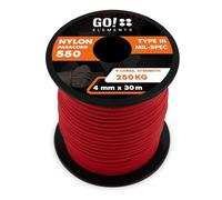 GO!elements Paracorde en Nylon 4mm - 550 Type III, Ligne Robuste adaptée comme Fil de pêche ou Filet Utilitaire | Charge Max. 250kg