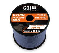 GO!elements Paracorde en Nylon 4mm - 550 Type III, Ligne Robuste adaptée comme Fil de pêche ou Filet Utilitaire | Charge Max. 250kg