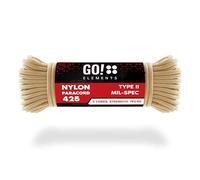 GO!elements Paracorde en Nylon indéchirable 3mm - Type II Paracord 425, Ligne Multifonction extérieure et de Survie, Charge Max. 192kg