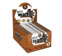 GO FITNESS - 12x 50g Gaufres High Protein - Gaufres Double Choc extrêmement délicieux & fraîchement cuites - Barres énergétiques saines pour le développement musculaire - Barres protéinées 11g Protein