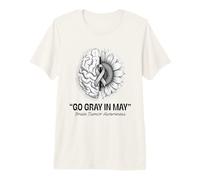 Go Gray in May Brain Tumor Awareness Brain Cancer T-Shirt Haut de Gamme