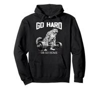 Go Hard Or Go Home Snow Leopard Haltérophilie Fitness Gym Sweat à Capuche