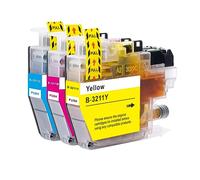 Go Inks 1 Ensemble de 3 C/M/Y Cartouches d'encre à remplacer Brother LC3211 Compatible/Non-OEM pour Brother DCP et MFC Imprimantes (3 Encres)