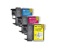 Go Inks 1 Ensemble de 3 C/M/Y Cartouches d'encre á remplacer Brother LC980 & LC1100 Compatible/Non-OEM pour Brother DCP et MFC Imprimantes (3 Encres)