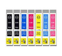 Go Inks 1 Ensemble de 6 + supplémentaire Noire Cartouches d'encre à remplacer Epson T0807+T801 Compatible/Non-OEM pour Epson Stylus Imprimantes (7 encres)