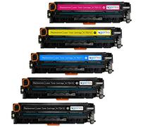 Go Inks 1 Lot de 4 Cartouches de Toner Laser pour HP CE410X/CE411A/CE412A/CE413A (305X/305A) Noir