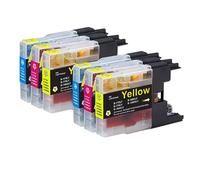 Go Inks 2 C/M/Y Lot de 3 Cartouches d'encre remplaçant Brother LC1280XL C/M/Y Compatible avec imprimantes Brother MFC (6 encres) Haute capacité