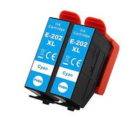 Go Inks 2 Cartouches d'encre Cyan pour remplacer Epson 202XLC (202C) Compatible/Non-OEM pour Epson Expression Photo Imprimantes