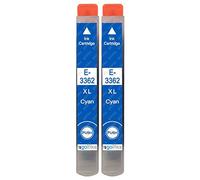 Go Inks 2 Cartouches d'encre Cyan pour remplacer Epson T3362 (33XL Séries) Compatible/Non-OEM pour Epson Expression Premium Imprimantes