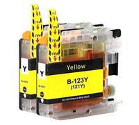 Go Inks 2 Cartouches d'encre Jaune pour remplacer Brother LC123Y Compatible/Non-OEM pour Brother DCP et MFC Imprimantes