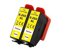 Go Inks 2 Cartouches d'encre Jaune pour remplacer Epson 202XLY (202Y) Compatible/Non-OEM pour Epson Expression Photo Imprimantes