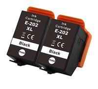Go Inks 2 Cartouches d'encre Noire pour remplacer Epson 202XLBk (202Bk) Compatible/Non-OEM pour Epson Expression Photo Imprimantes