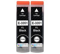 Go Inks 2 Cartouches d'encre Noire pour remplacer Epson E-T3351-2 (33XL Séries) Compatible/Non-OEM pour Epson Expression Premium Imprimantes Haute capacité (XL)