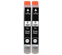 Go Inks 2 Cartouches d'encre Photo Noire pour remplacer Epson T3361 (33XL Séries) Compatible/Non-OEM pour Epson Expression Premium Imprimantes