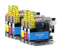 Go Inks 2 Ensemble de 3 C/M/Y Cartouches d'encre à remplacer Brother LC123 Compatible/Non-OEM pour Brother DCP et MFC Imprimantes (6 Encres)