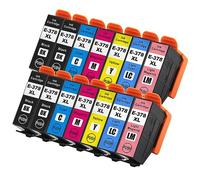 Go Inks 2 Ensemble de 6 + supplémentaire Noire Cartouches d'encre à remplacer Epson 378XL + 378XLBk Compatible/Non-OEM pour Epson Expression Photo Imprimantes (14 encres)