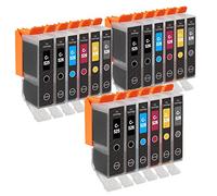 Go Inks 3 Ensemble de 6 Cartouches d'encre à remplacer Canon PGI-525 & CLI-526 Compatible/Non-OEM pour PIXMA Imprimantes (18 Encres)