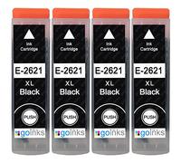 Go Inks® 4 Black Ink Cartridges to replace Epson T2621 (26XL Series) Compatible/non-OEM for Epson Expression Premium Printers
