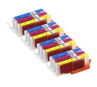 Go Inks 4 C/M/Y Ensemble de 3 Cartouches d'encre à remplacer Canon CLI-571 Compatible/Non-OEM pour PIXMA Imprimantes (12 Encres), Cyan, Magenta, Jaune