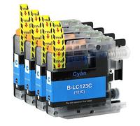 Go Inks 4 Cartouches d'encre Cyan pour remplacer Brother LC123C Compatible/Non-OEM pour Brother DCP et MFC Imprimantes
