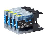 Go Inks 4 Cartouches d'encre Cyan pour remplacer Brother LC1240C Compatible/Non OEM pour imprimantes Brother DCP et MFC