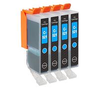 Go Inks 4 Cartouches d'encre Cyan pour remplacer Canon CLI-521C Compatible/Non-OEM pour PIXMA Imprimantes