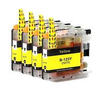 Go Inks 4 Cartouches d'encre Jaune pour remplacer Brother LC123Y Compatible/Non-OEM pour Brother DCP et MFC Imprimantes