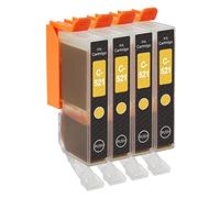Go Inks 4 Cartouches d'encre Jaune pour remplacer Canon CLI-521Y Compatible/Non-OEM pour PIXMA Imprimantes