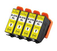 Go Inks 4 Cartouches d'encre Jaune pour remplacer Epson 378XLY (378Y) Compatible/Non-OEM pour Epson Expression Photo Imprimantes