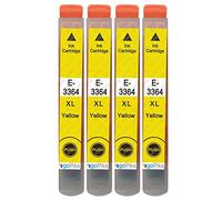 Go Inks 4 Cartouches d'encre Jaune pour remplacer Epson T3364 (33XL Séries) Compatible/Non-OEM pour Epson Expression Premium Imprimantes