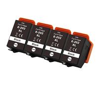 Go Inks 4 Cartouches d'encre Noire pour remplacer Epson 202XLBk (202Bk) Compatible/Non-OEM pour Epson Expression Photo Imprimantes