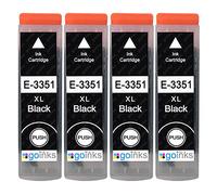 Go Inks 4 Cartouches d'encre Noire pour remplacer Epson T3351 (33XL Séries) Compatible/Non-OEM pour Epson Expression Premium Imprimantes
