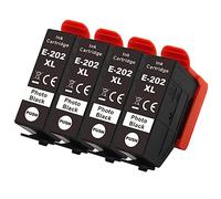 Go Inks 4 Cartouches d'encre Photo Noire pour remplacer Epson 202XLPBk (202PBk) Compatible/Non-OEM pour Epson Expression Photo Imprimantes